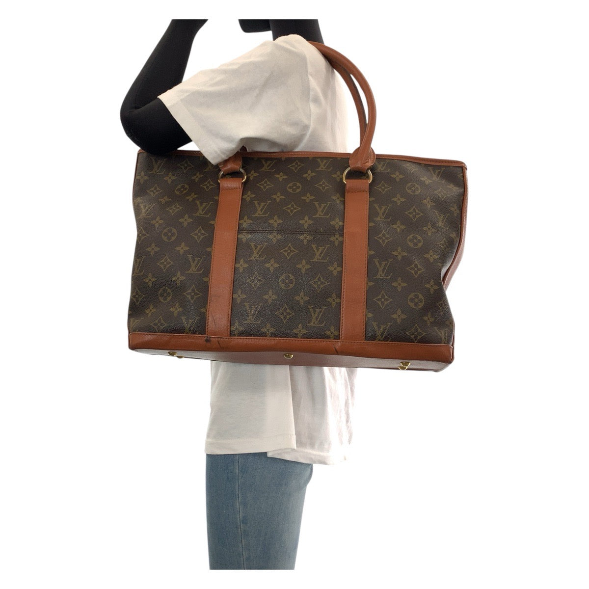 14680
LOUIS VUITTON ルイヴィトン モノグラム ウィークエンドPM ブラウン ゴールド金具 PVC / レザー M42425 トートバッグ ショルダーバッグ  レディース