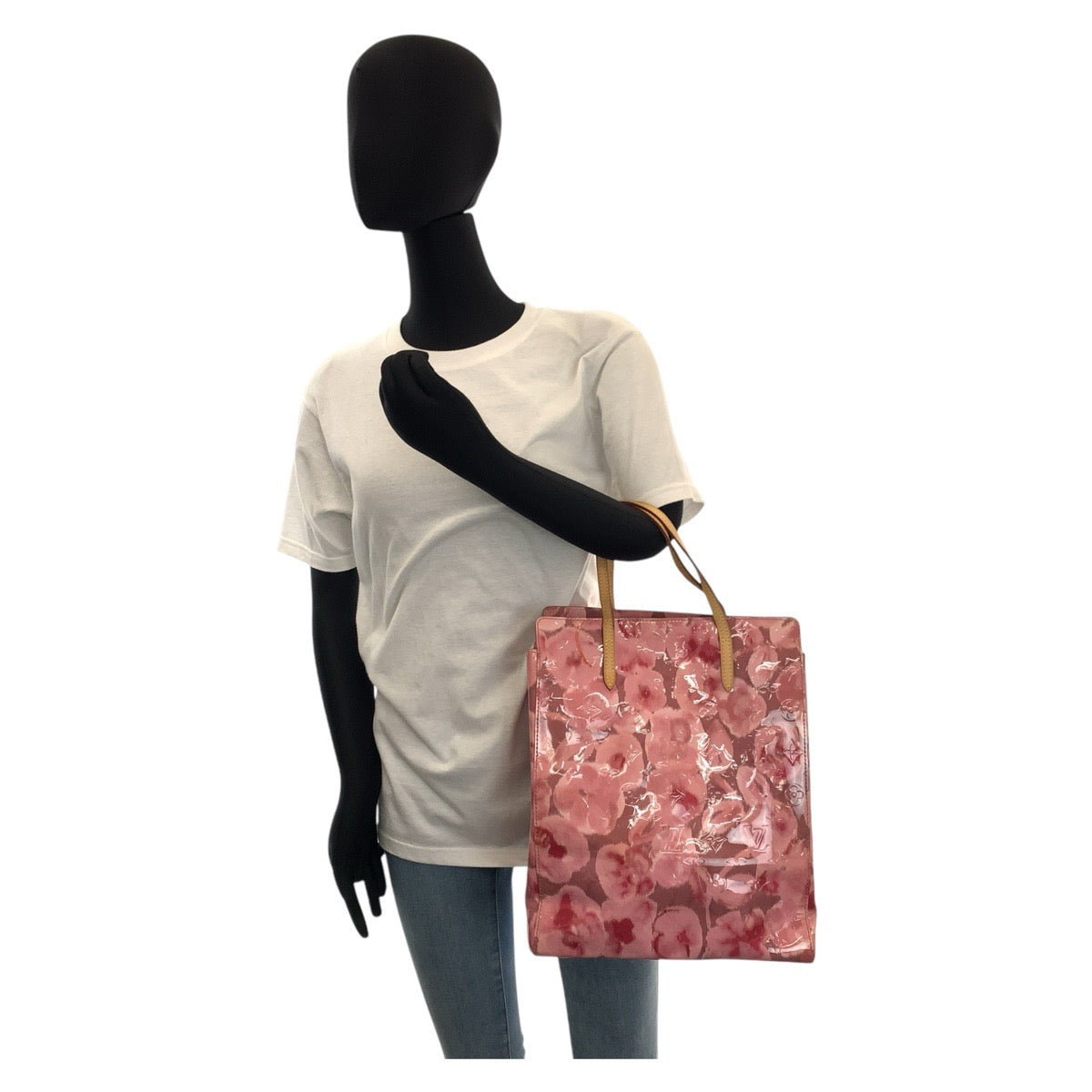 14682
LOUIS VUITTON ルイヴィトン イカットフラワー カタリーナNS ピンク ゴールド金具 ヴェルニ / レザー M90037 トートバッグ  レディース