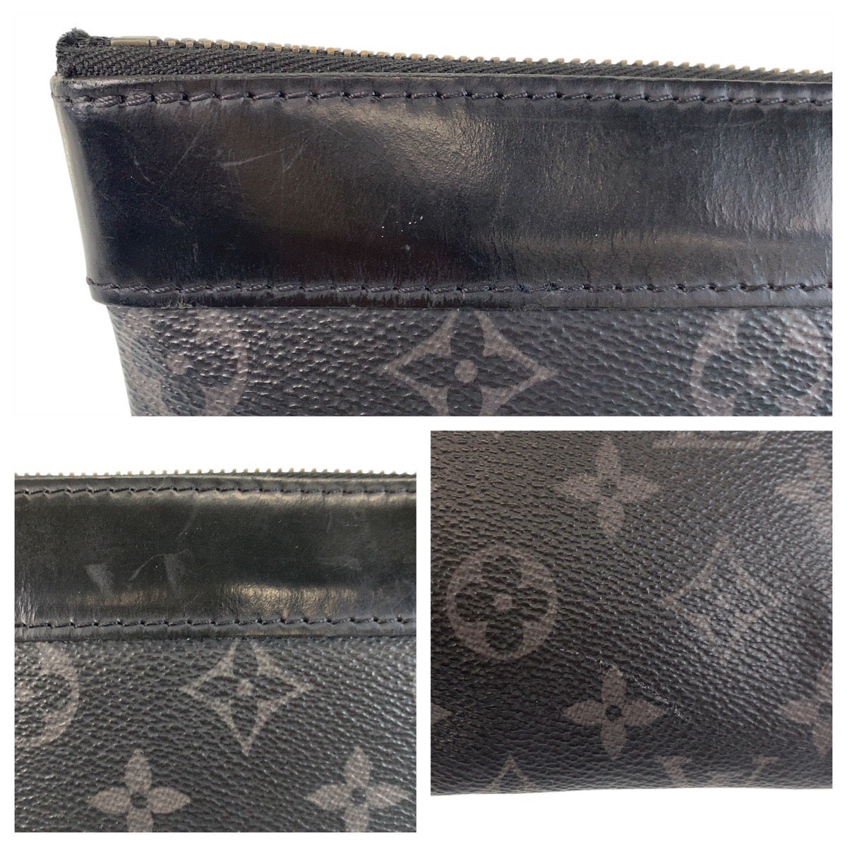 14683
LOUIS VUITTON ルイヴィトン モノグラム エクリプス ポシェット ディスカバリー ブラック 黒 シルバー金具 PVC M62291 クラッチバッグ セカンドバッグ  メンズ