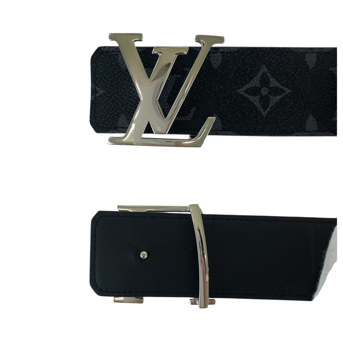 14687
LOUIS VUITTON ルイヴィトン モノグラム エクリプス サンチュール 85cm/34インチ ブラック 黒 シルバー金具 PVC / レザー M9043 ベルト リバーシブル  メンズ
