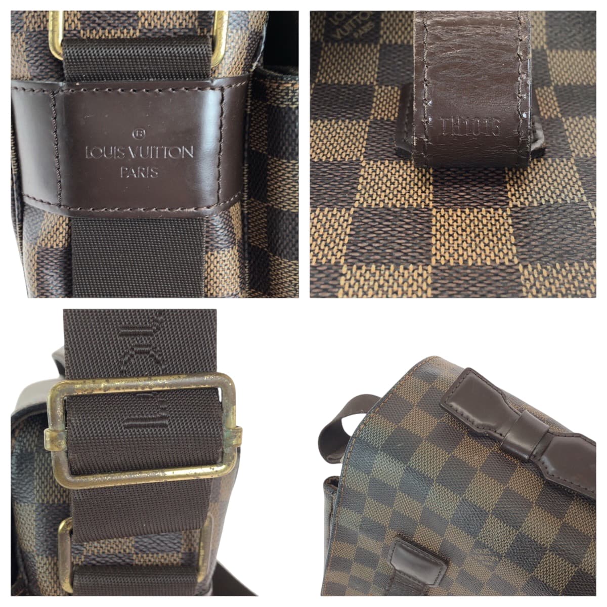 14692
LOUIS VUITTON ルイヴィトン ダミエ エベヌ ブロードウェイ ブラウン ゴールド金具 PVC N42270 ショルダーバッグ  メンズ