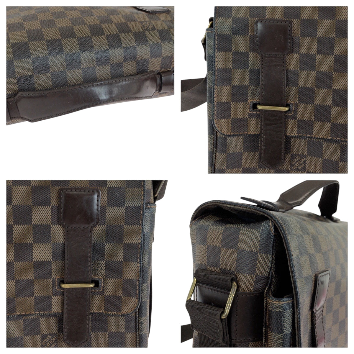 14692
LOUIS VUITTON ルイヴィトン ダミエ エベヌ ブロードウェイ ブラウン ゴールド金具 PVC N42270 ショルダーバッグ  メンズ