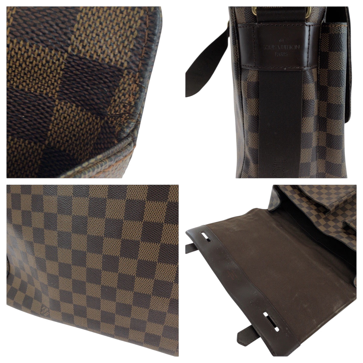 14692
LOUIS VUITTON ルイヴィトン ダミエ エベヌ ブロードウェイ ブラウン ゴールド金具 PVC N42270 ショルダーバッグ  メンズ