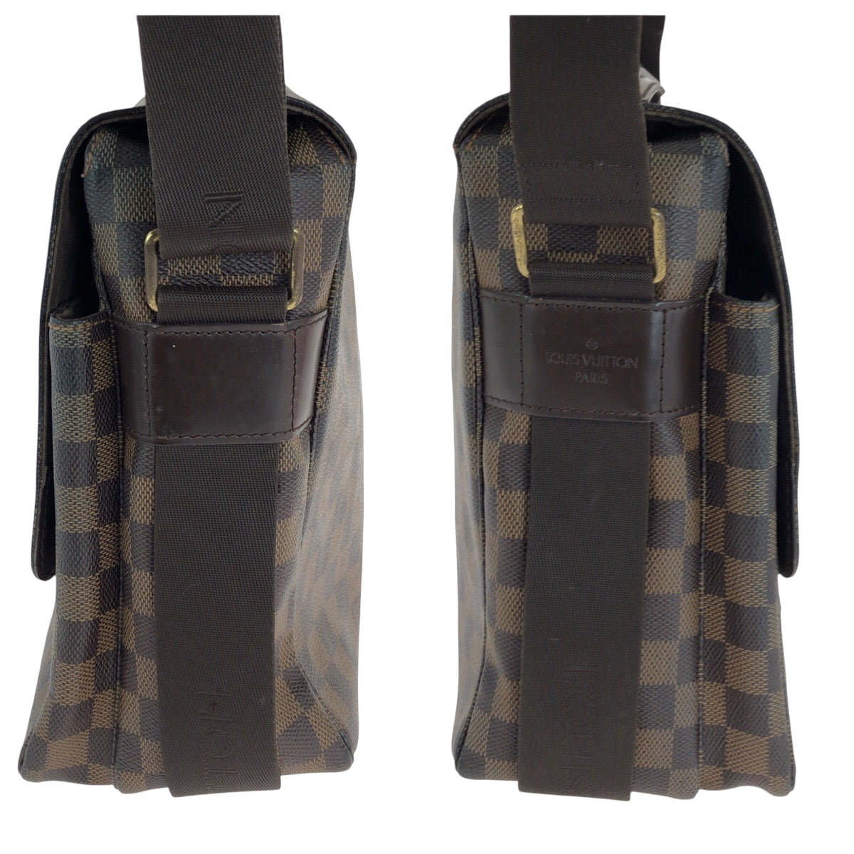14692
LOUIS VUITTON ルイヴィトン ダミエ エベヌ ブロードウェイ ブラウン ゴールド金具 PVC N42270 ショルダーバッグ  メンズ