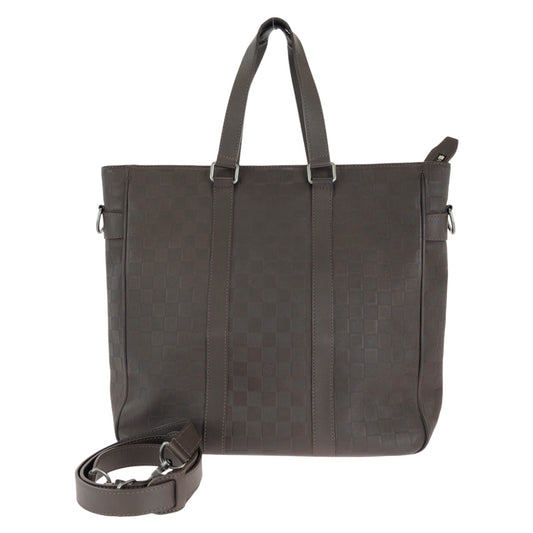 14694
LOUIS VUITTON ルイヴィトン ダミエ アンフィニ ネオ タダオ メテオール ブラウン ガンメタ金具 レザー N41229 ビジネスバッグ トートバッグ ショルダーバッグ 2way  メンズ