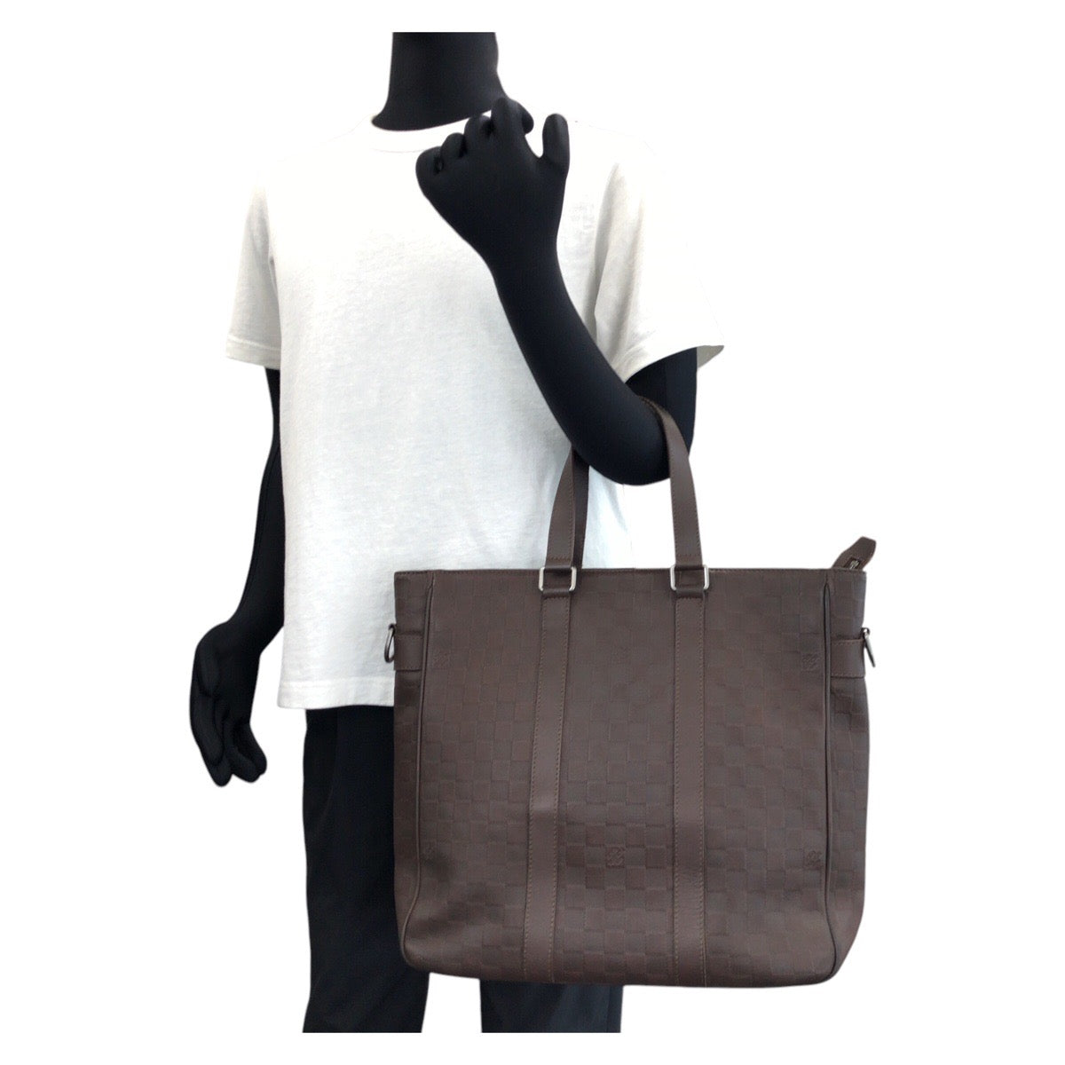 14694
LOUIS VUITTON ルイヴィトン ダミエ アンフィニ ネオ タダオ メテオール ブラウン ガンメタ金具 レザー N41229 ビジネスバッグ トートバッグ ショルダーバッグ 2way  メンズ