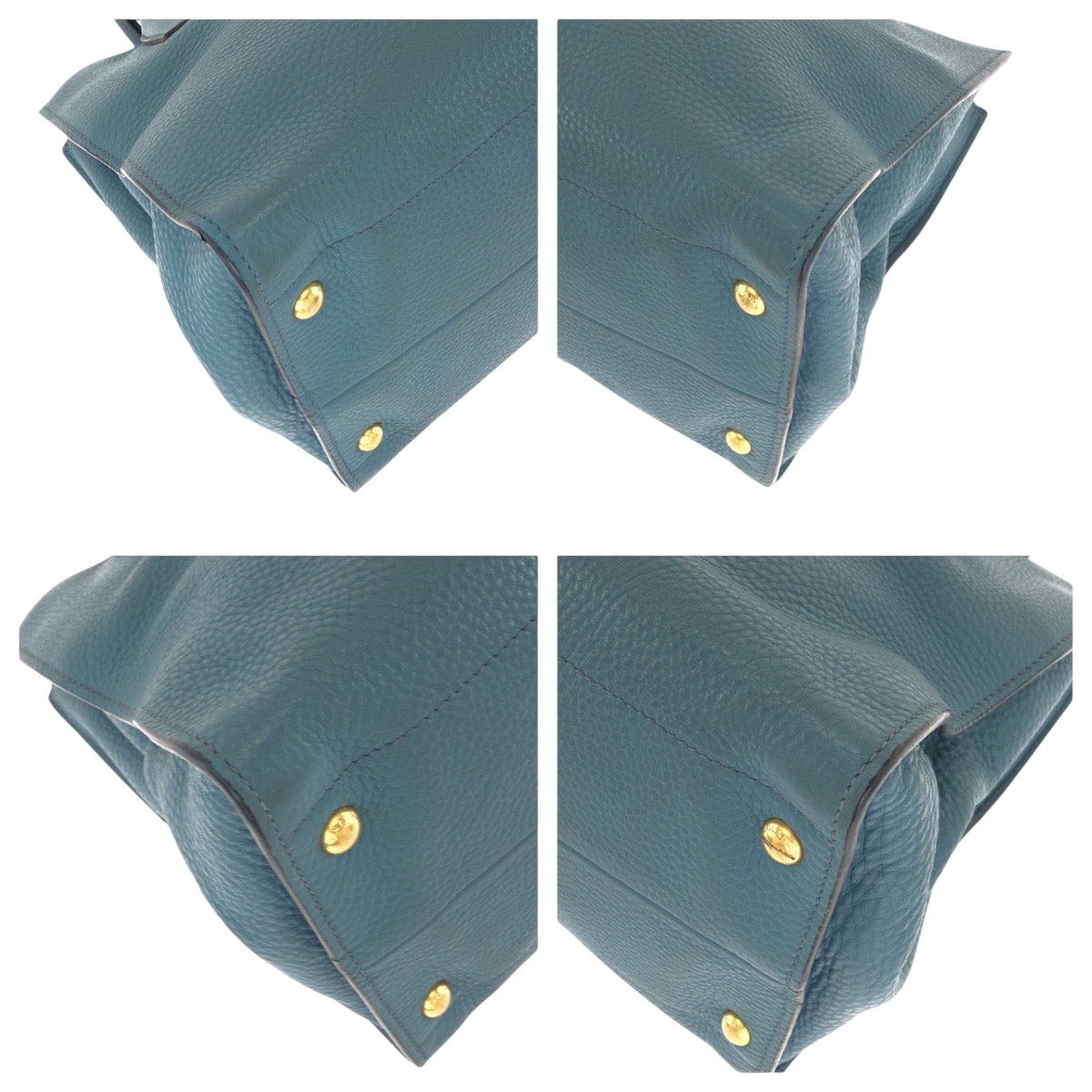 14695
PRADA プラダ ヴィッテロダイノ ブルー ゴールド金具 レザー BN2693 ショルダーバッグ ハンドバッグ 2way  レディース