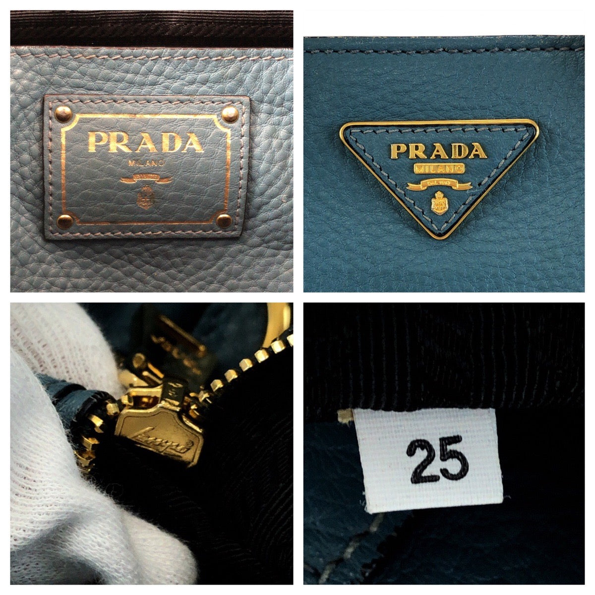 14695
PRADA プラダ ヴィッテロダイノ ブルー ゴールド金具 レザー BN2693 ショルダーバッグ ハンドバッグ 2way  レディース