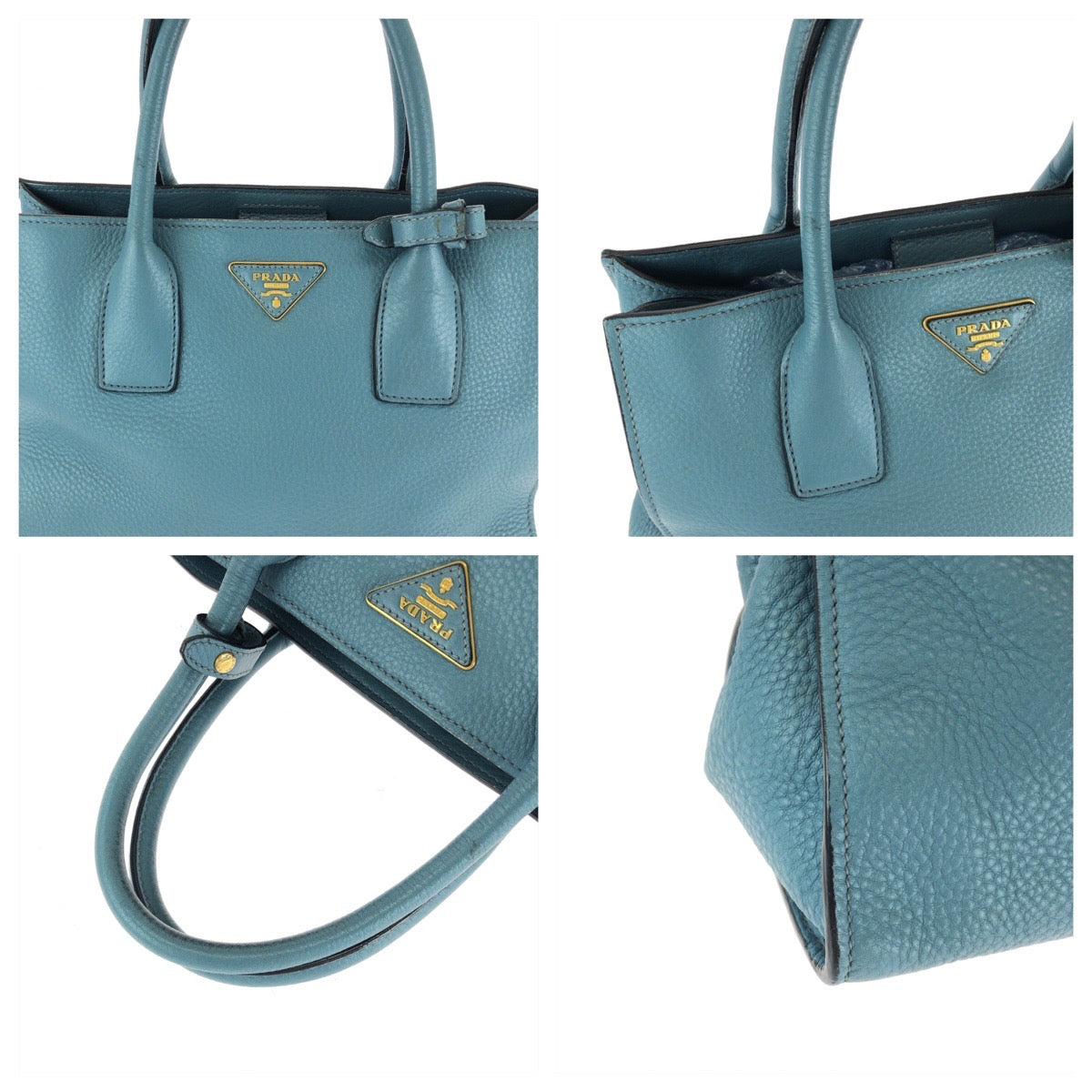 14695
PRADA プラダ ヴィッテロダイノ ブルー ゴールド金具 レザー BN2693 ショルダーバッグ ハンドバッグ 2way  レディース