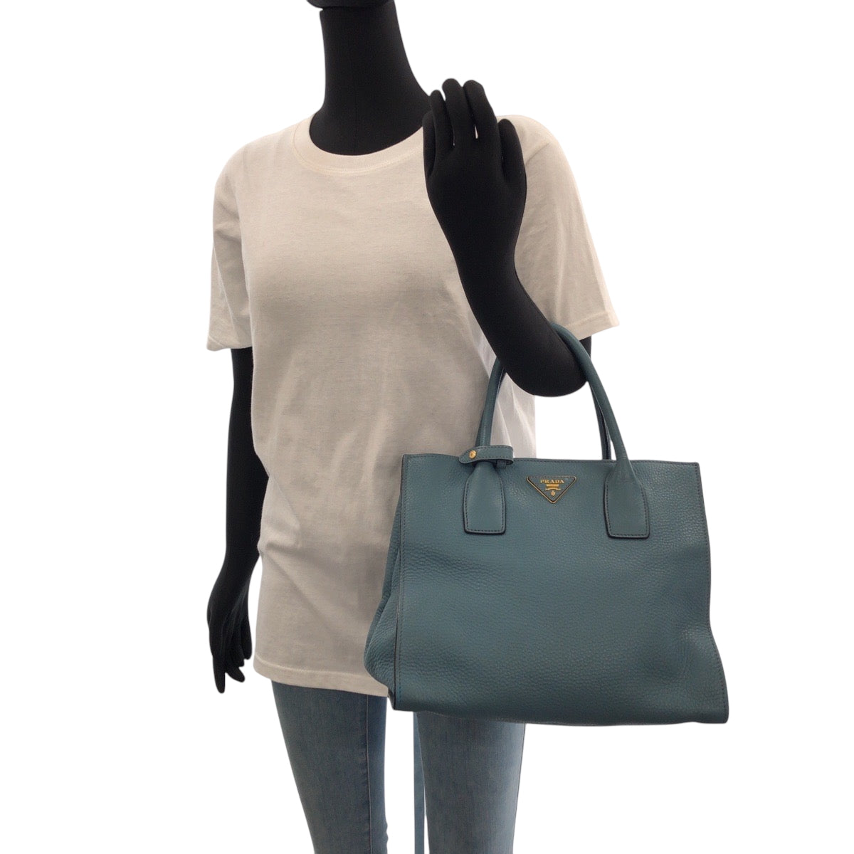 14695
PRADA プラダ ヴィッテロダイノ ブルー ゴールド金具 レザー BN2693 ショルダーバッグ ハンドバッグ 2way  レディース
