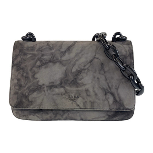 14697
PRADA プラダ プラチェーン グレー スウェード / プラスチック 斜め掛け ショルダーバッグ メッセンジャーバッグ  レディース ABP27