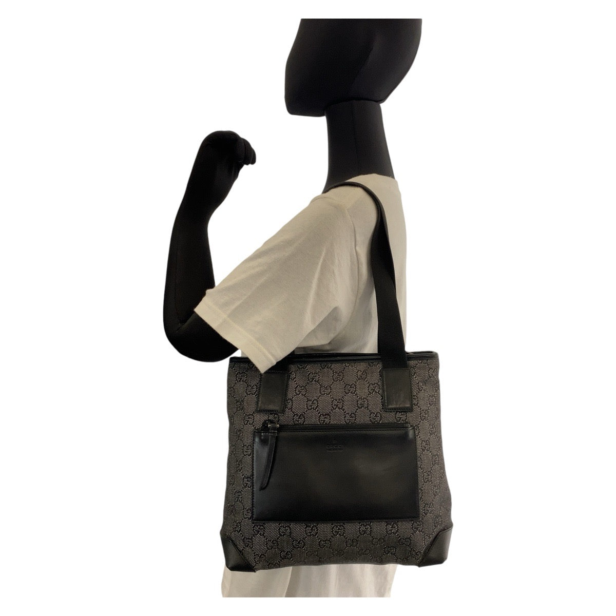 14698
GUCCI グッチ ブラック 黒 GGキャンバス / レザー 28893 トートバッグ ショルダーバッグ  レディース