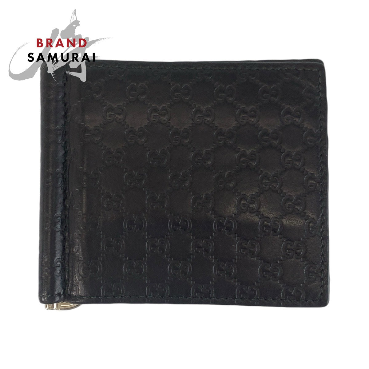 18014
GUCCI グッチ マイクログッチシマ ブラック 黒 シルバー金具 レザー 544478 カードケース マネークリップ  メンズ ABP33