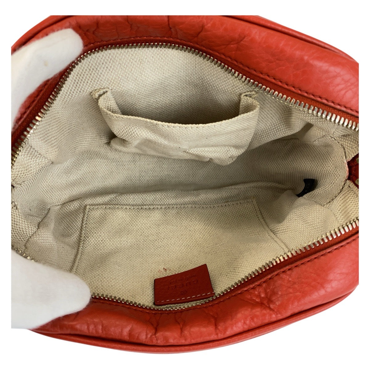 14700
 GUCCI Soho Interlocking Red Gold Hardware Leather 308364 Crossbody Shoulder Bag Pochette Women's