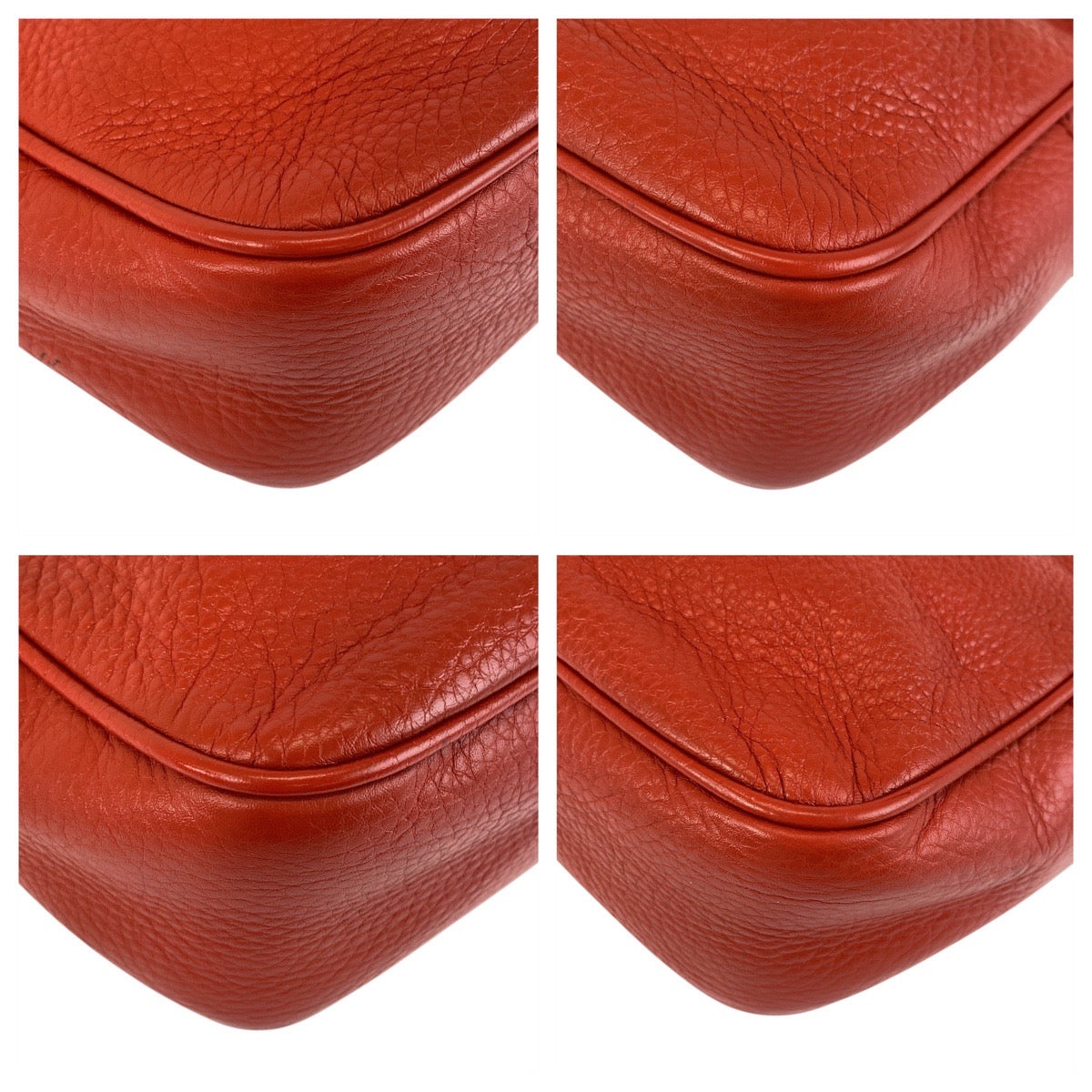 14700
 GUCCI Soho Interlocking Red Gold Hardware Leather 308364 Crossbody Shoulder Bag Pochette Women's