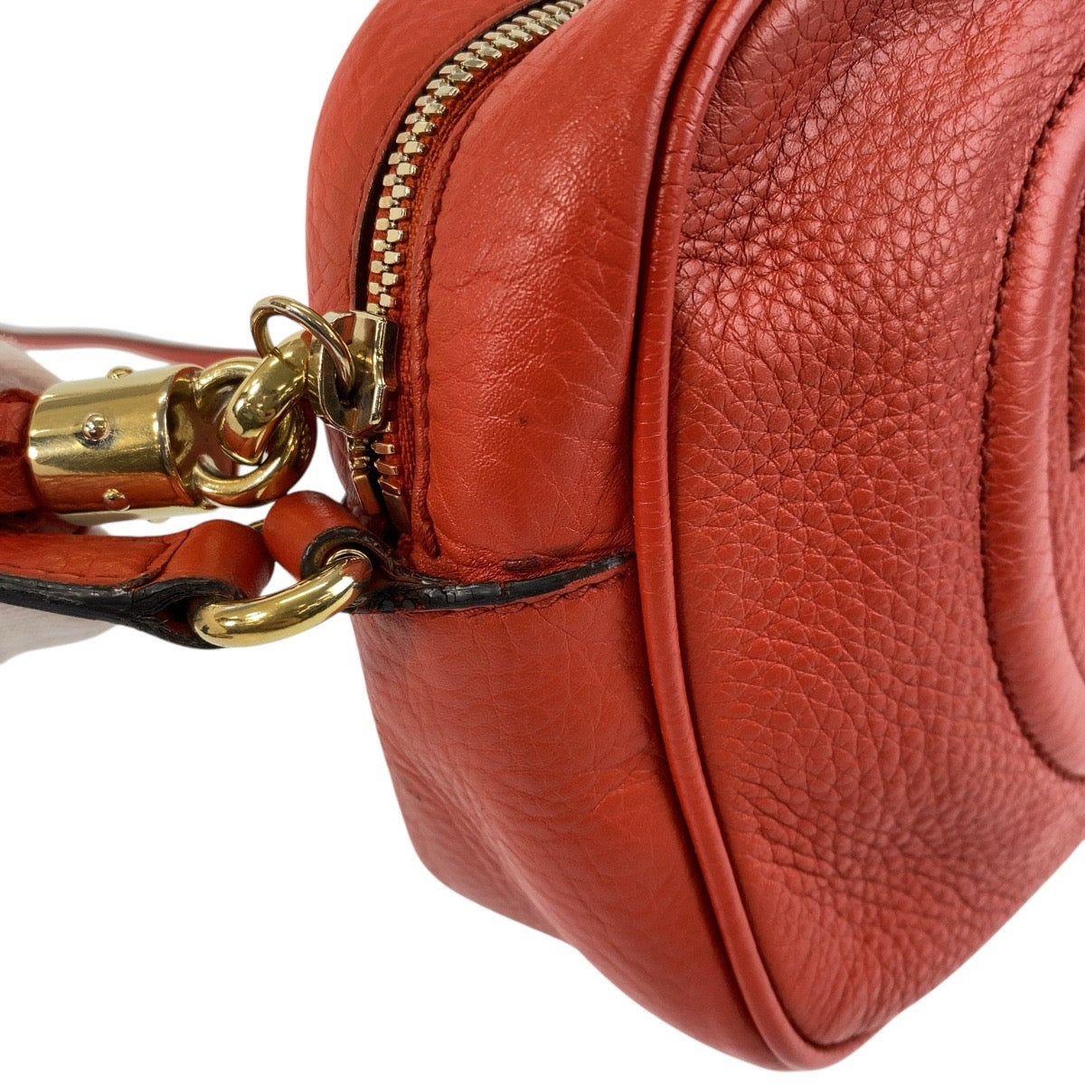 14700
 GUCCI Soho Interlocking Red Gold Hardware Leather 308364 Crossbody Shoulder Bag Pochette Women's