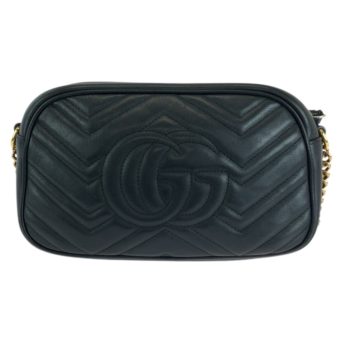 14701
GUCCI グッチ GGマーモント ブラック 黒 ゴールド金具 レザー 447632 ショルダーバッグ カメラバッグ  レディース