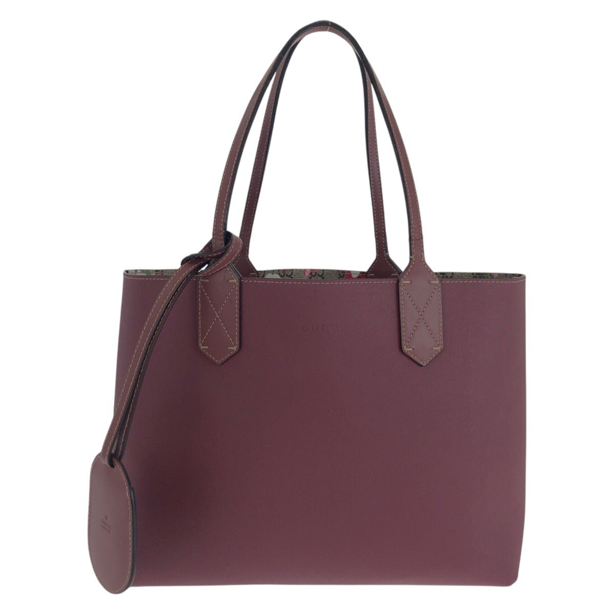 14702
GUCCI グッチ GGブルームス リバーシブル ワインレッド ボルドー グレー GGスプリームキャンバス / PVC 372613 トートバッグ ショルダーバッグ  レディース