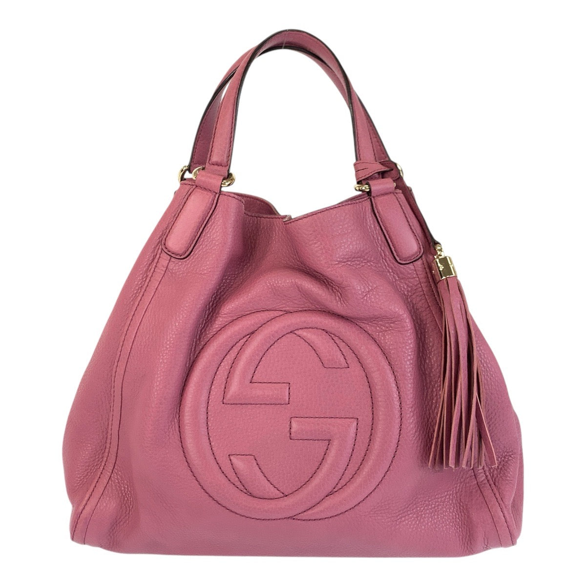 14704
GUCCI グッチ ソーホー インターロッキング ピンク ゴールド金具 レザー 282309 トートバッグ ショルダーバッグ  レディース