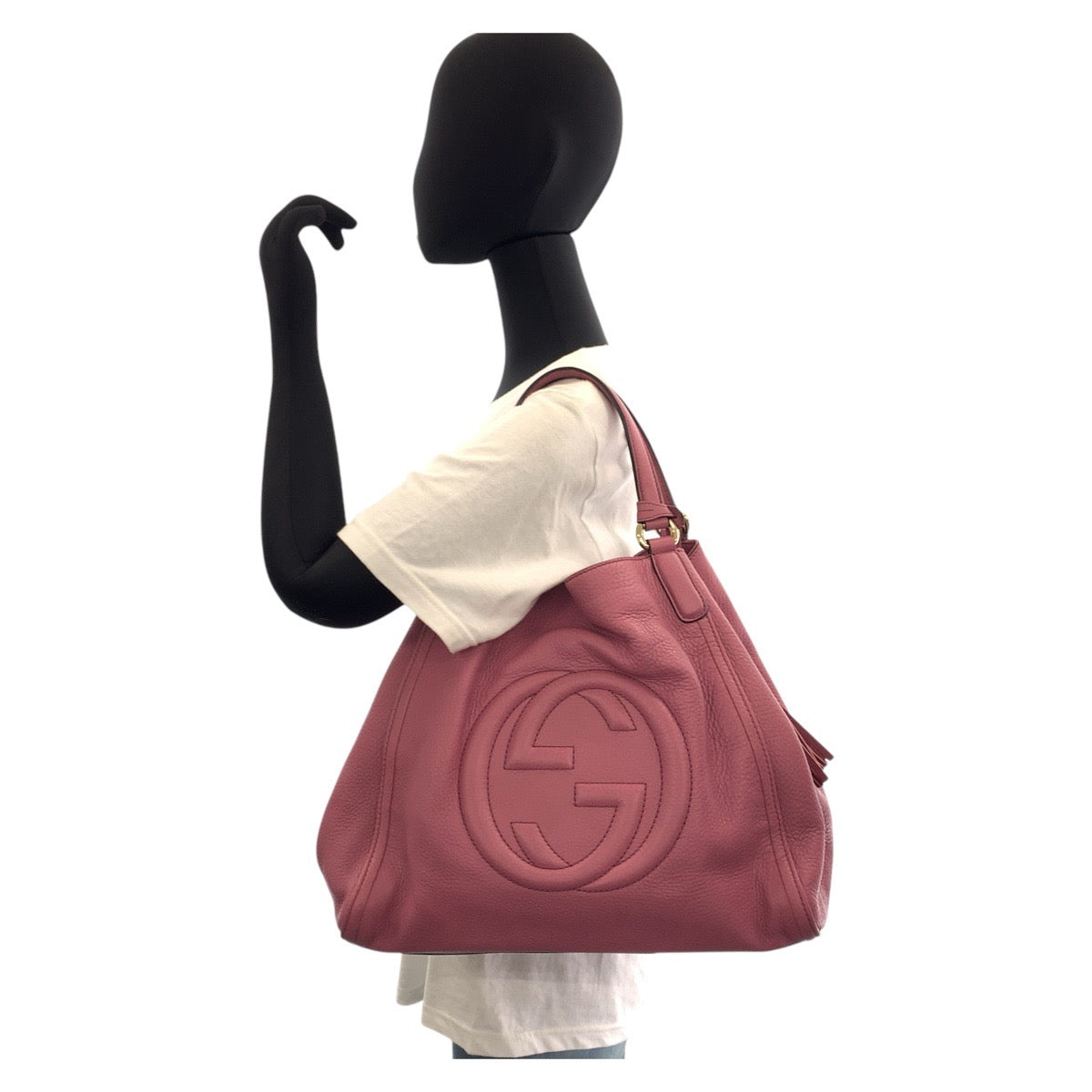 14704
GUCCI グッチ ソーホー インターロッキング ピンク ゴールド金具 レザー 282309 トートバッグ ショルダーバッグ  レディース