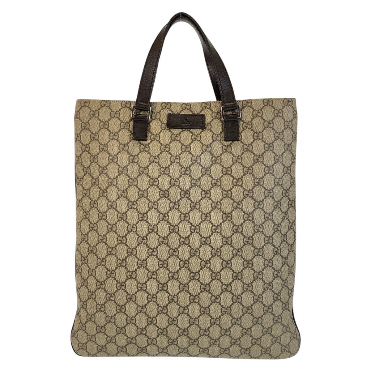 14705
GUCCI グッチ ベージュ ブラウン GGスプリームキャンバス / レザー 131258 トートバッグ  レディース