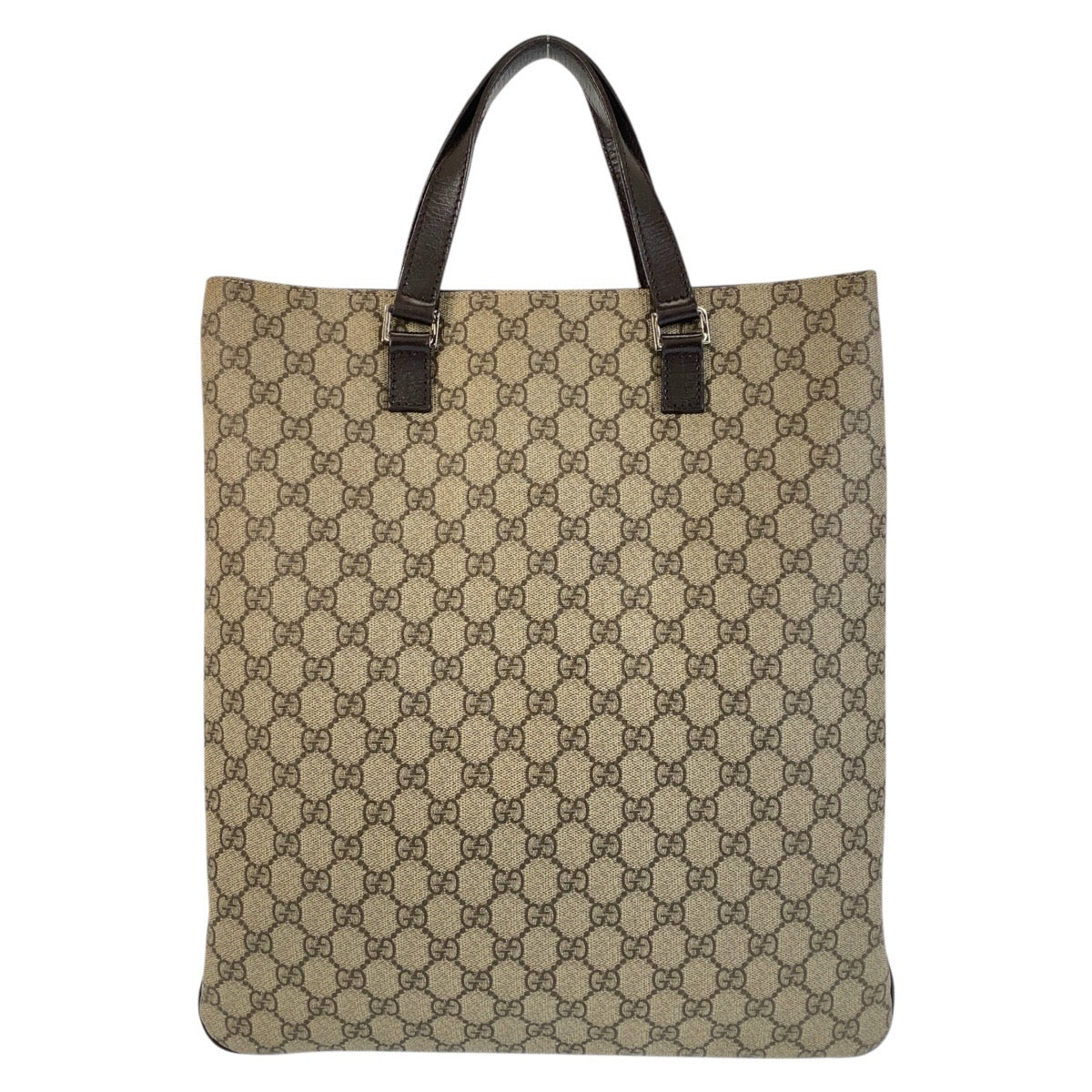 14705
GUCCI グッチ ベージュ ブラウン GGスプリームキャンバス / レザー 131258 トートバッグ  レディース