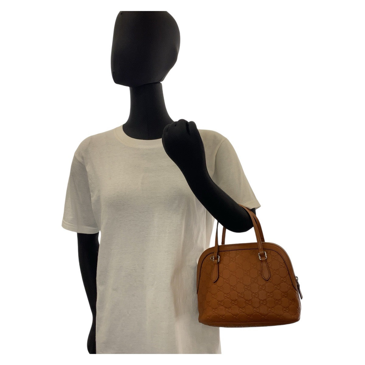 14706
GUCCI グッチ グッチシマ キャメル ブラウン シルバー金具 レザー 341504 ハンドバッグ 斜め掛け ショルダーバッグ 2way  レディース