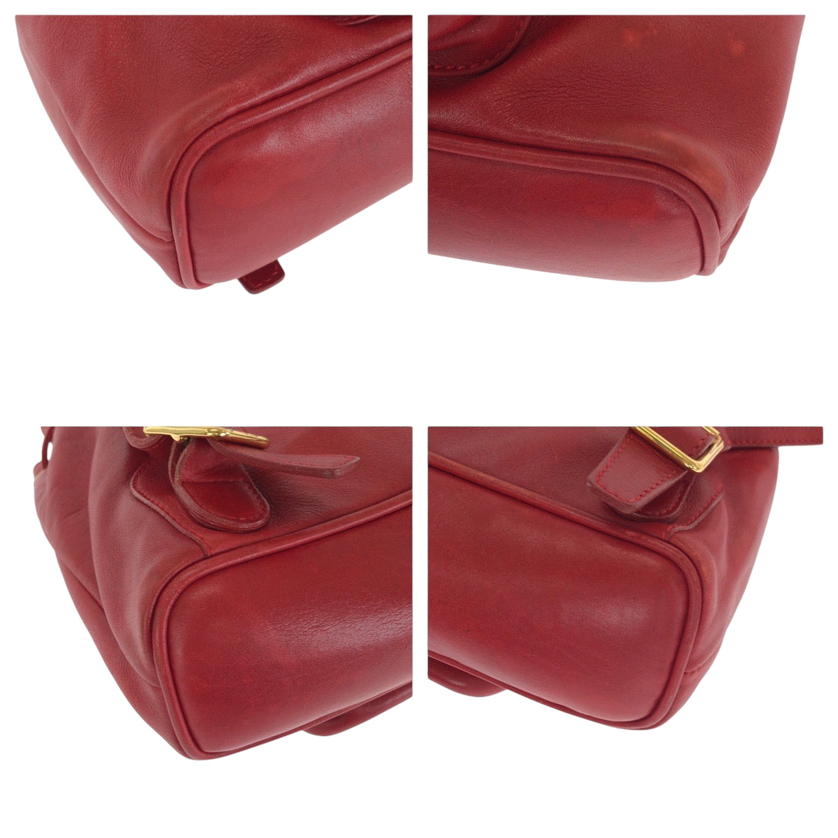 14708
GUCCI グッチ ヴィンテージ バンブー レッド ブラウン ゴールド金具 レザー 003 2058 0080 リュックサック バックパック  レディース AB18