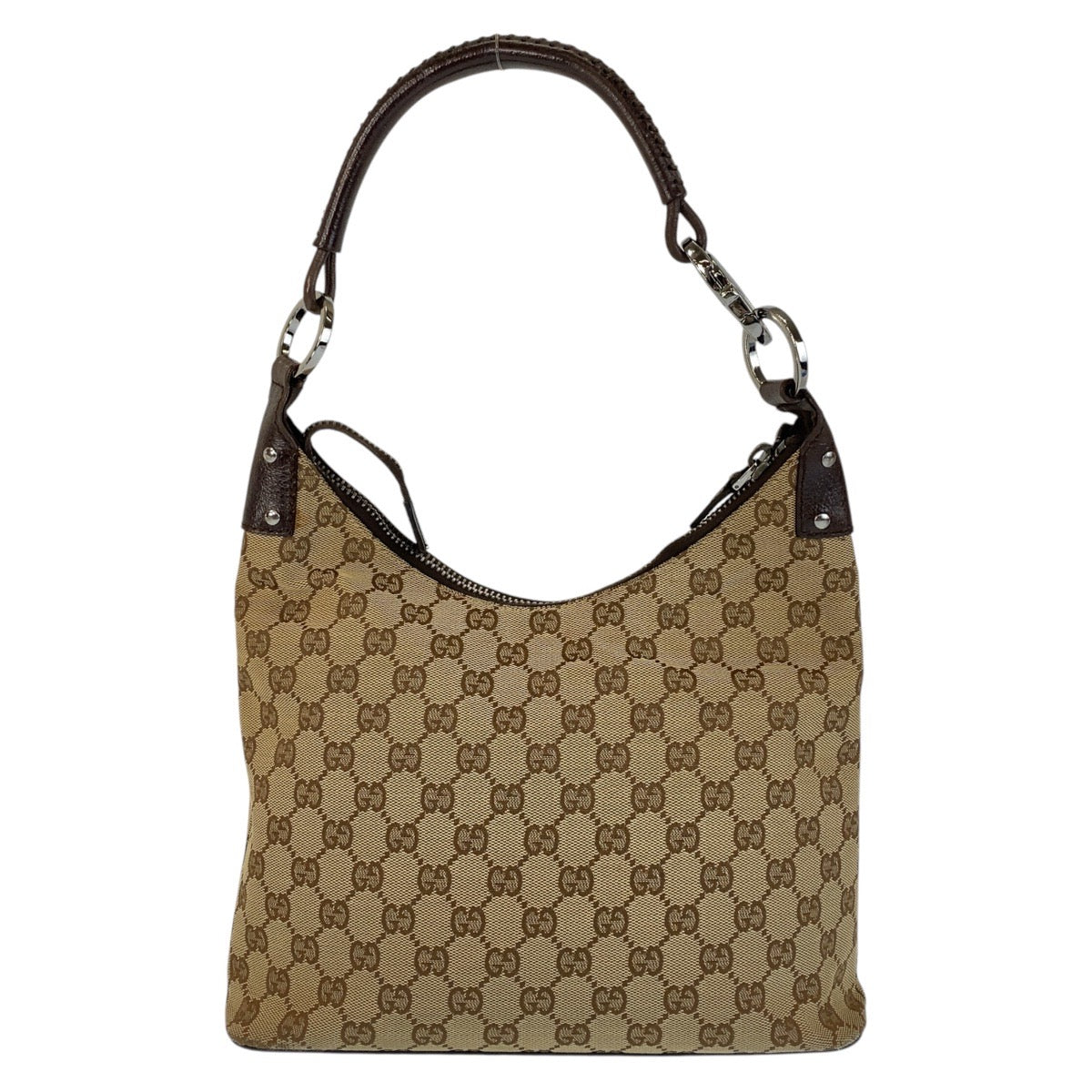 14709
GUCCI グッチ ベージュ ブラウン GGキャンバス / レザー 115003 ショルダーバッグ  レディース