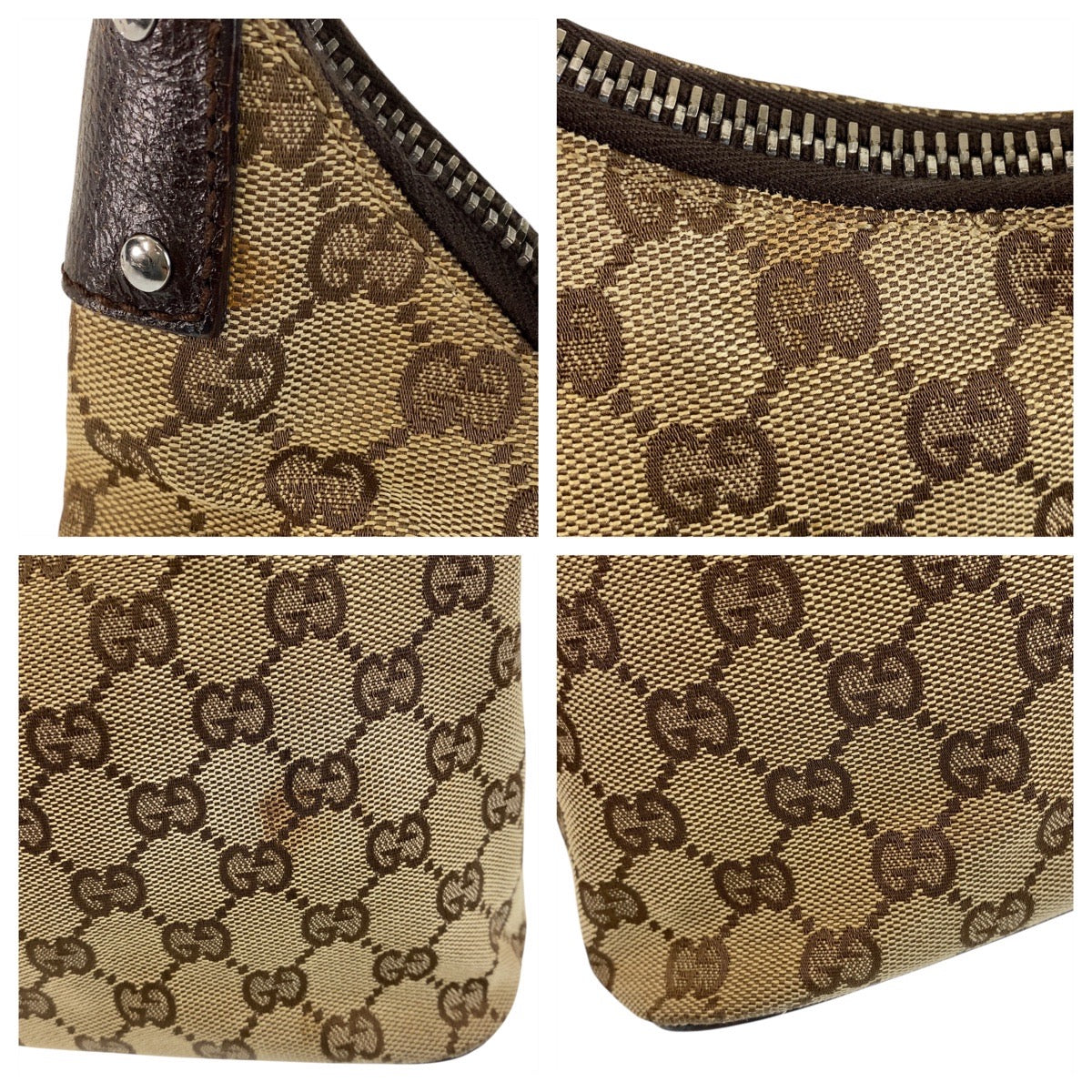 14709
GUCCI グッチ ベージュ ブラウン GGキャンバス / レザー 115003 ショルダーバッグ  レディース