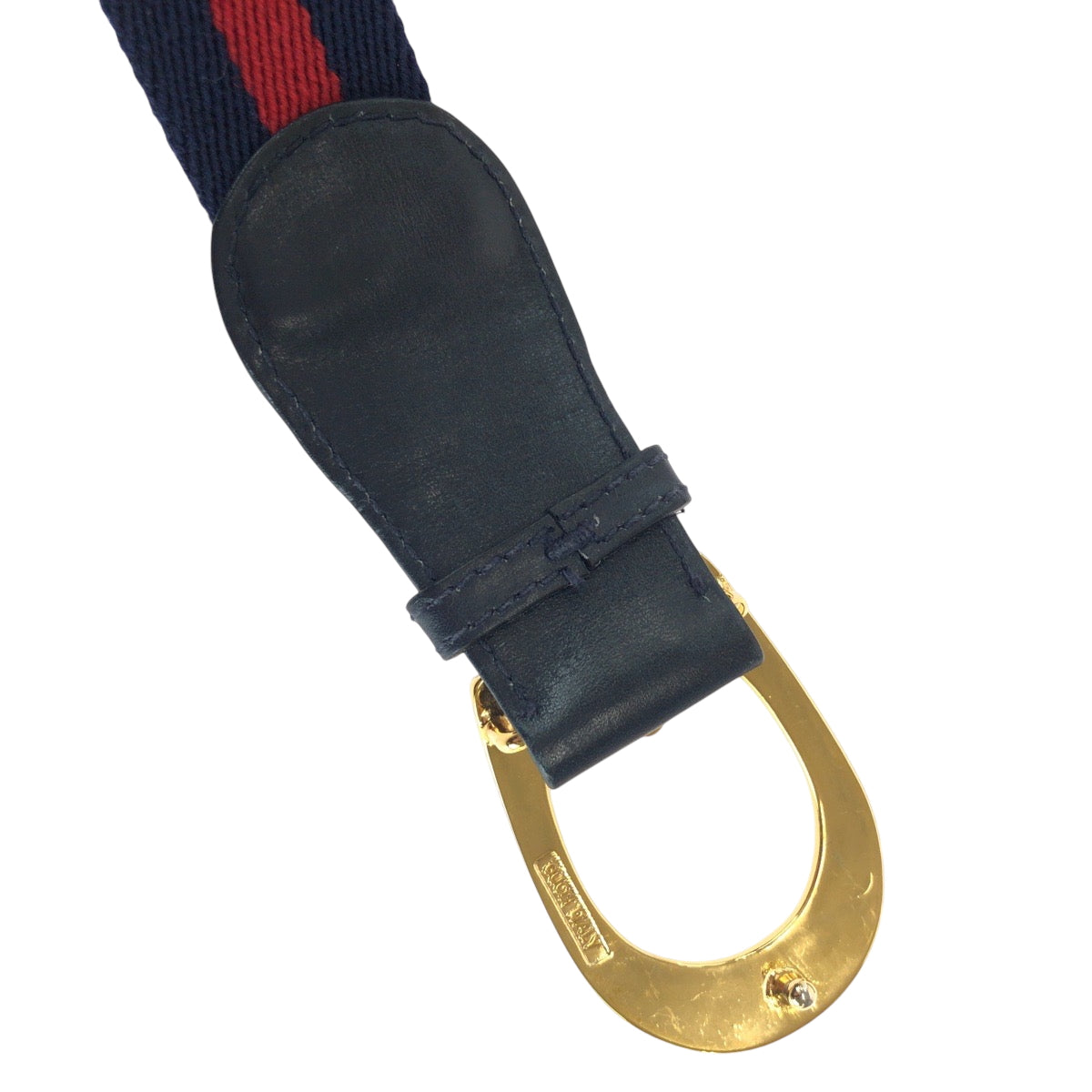 14710
GUCCI グッチ シェリーライン Gロゴ 95cm/38inc ゴールド金具 ネイビー レッド コットン ベルト バックル  メンズ