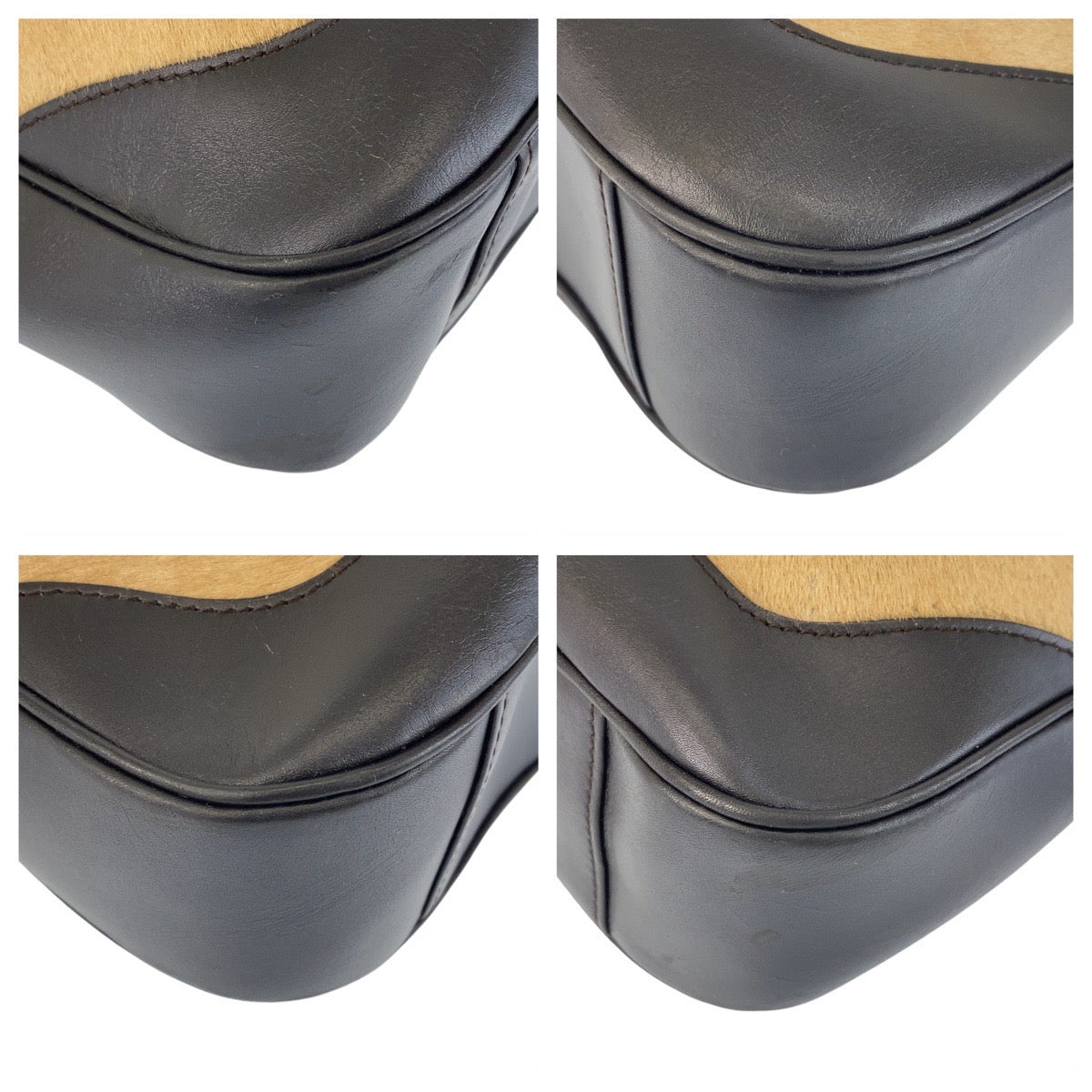 14711
GUCCI グッチ バンブー ベージュ ブラック 黒 ハラコ / レザー / バンブー 001 4095 ハンドバッグ ショルダーバッグ 2way  レディース