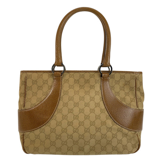 14712
GUCCI グッチ ベージュ ブラウン GGキャンバス / レザー 113011 トートバッグ ショルダーバッグ  レディース