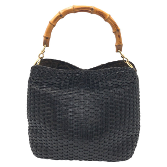 14713
GUCCI グッチ バンブー ブラック 黒 レザー 001 0166 ハンドバッグ ショルダーバッグ  レディース ABP38