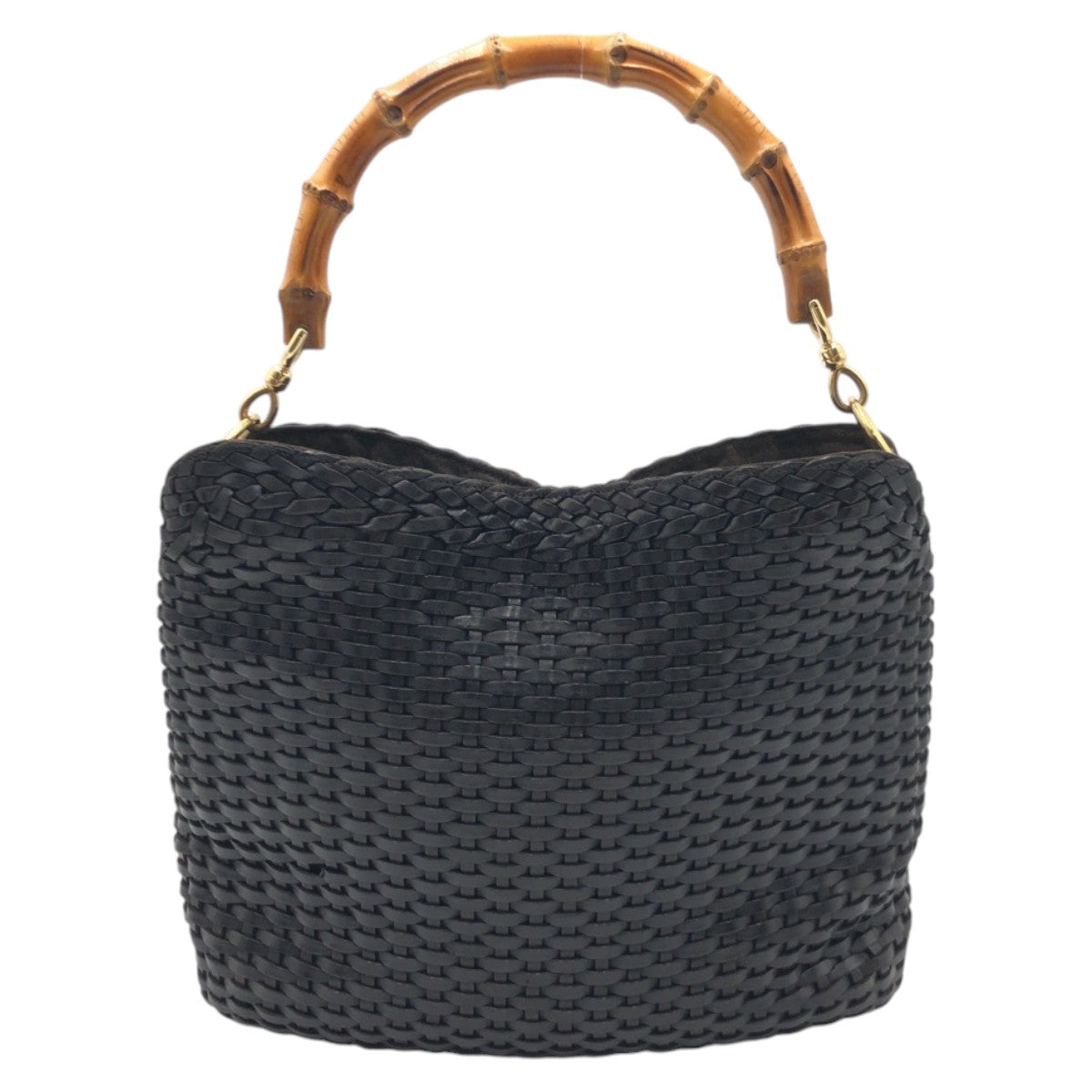 14713
GUCCI グッチ バンブー ブラック 黒 レザー 001 0166 ハンドバッグ ショルダーバッグ  レディース ABP38
