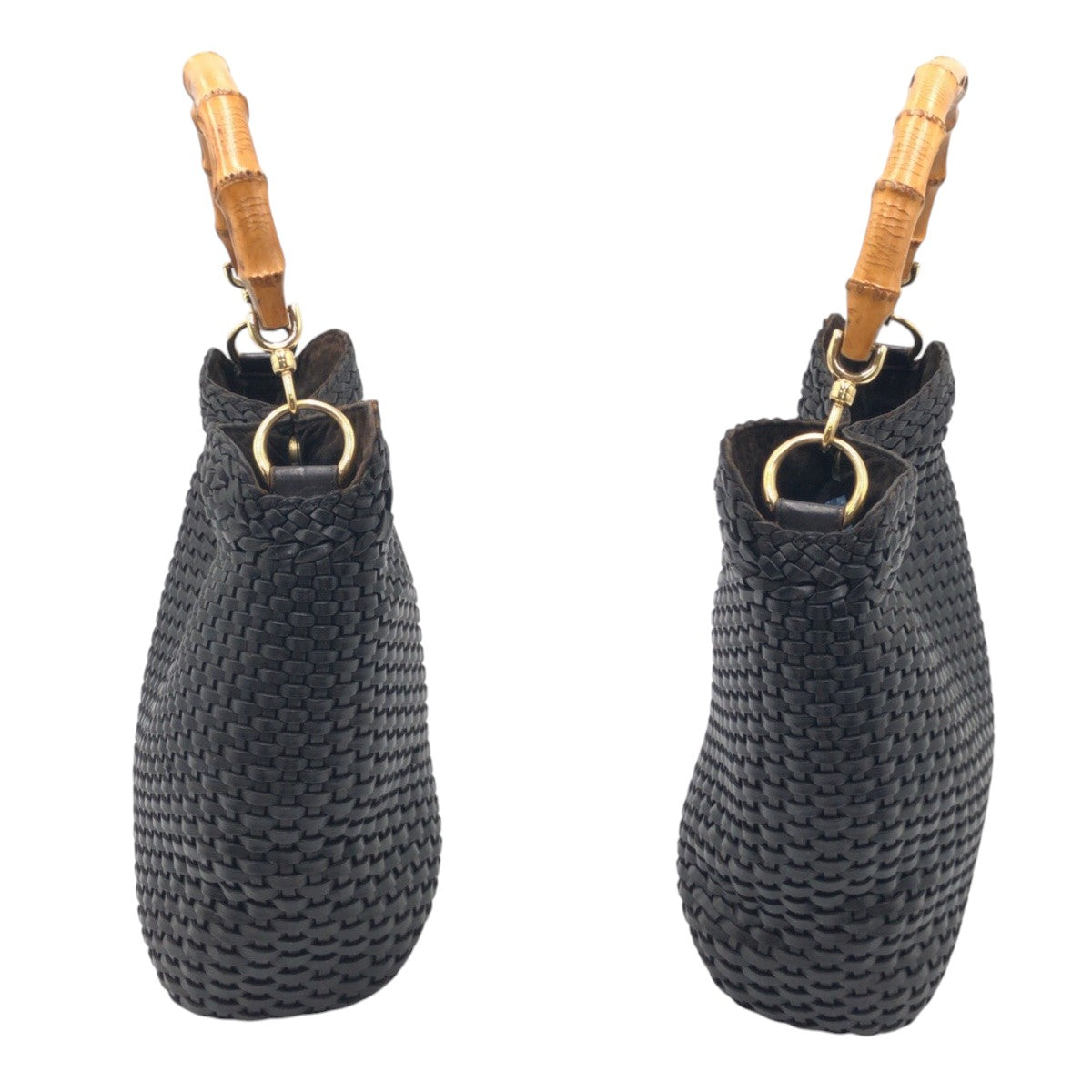 14713
GUCCI グッチ バンブー ブラック 黒 レザー 001 0166 ハンドバッグ ショルダーバッグ  レディース ABP38
