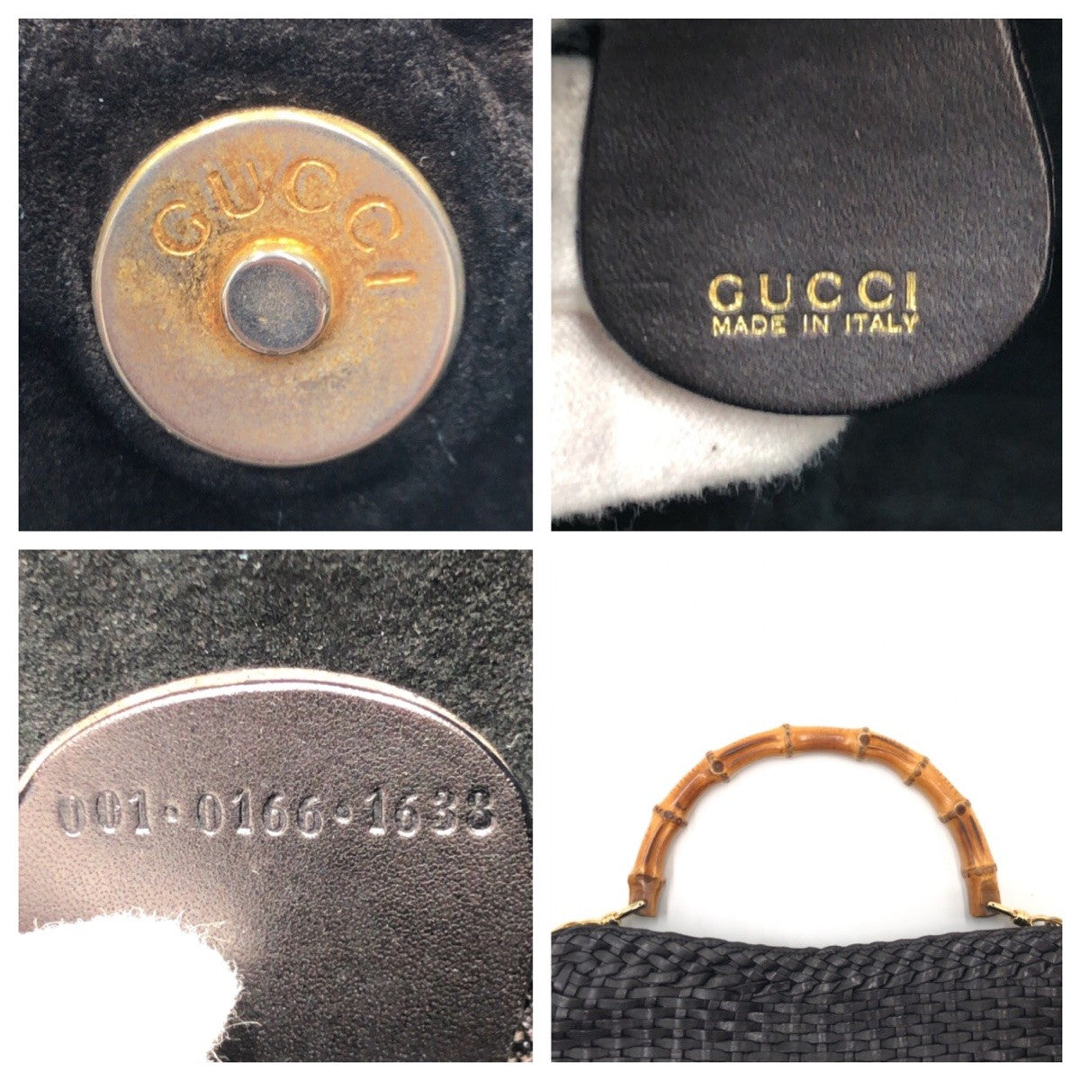 14713
GUCCI グッチ バンブー ブラック 黒 レザー 001 0166 ハンドバッグ ショルダーバッグ  レディース ABP38