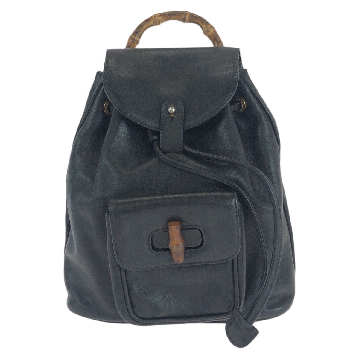 14715
GUCCI グッチ バンブー ブラック 黒 ゴールド金具 レザー 003 2058 0030 リュック・デイパック バックパック  レディース