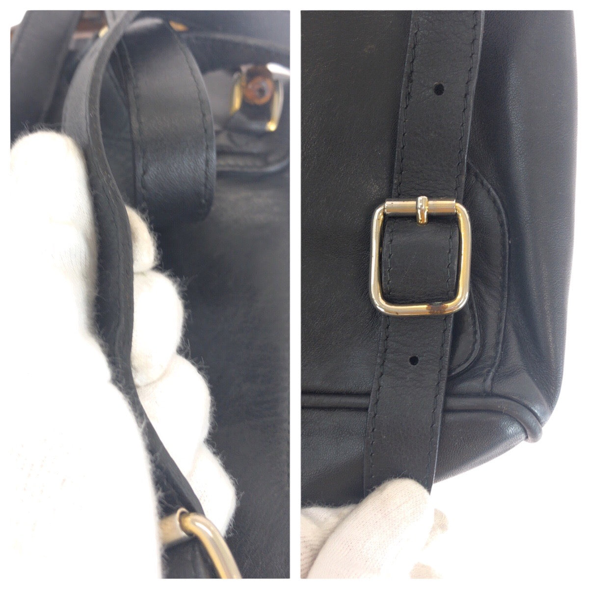 14715
GUCCI グッチ バンブー ブラック 黒 ゴールド金具 レザー 003 2058 0030 リュック・デイパック バックパック  レディース