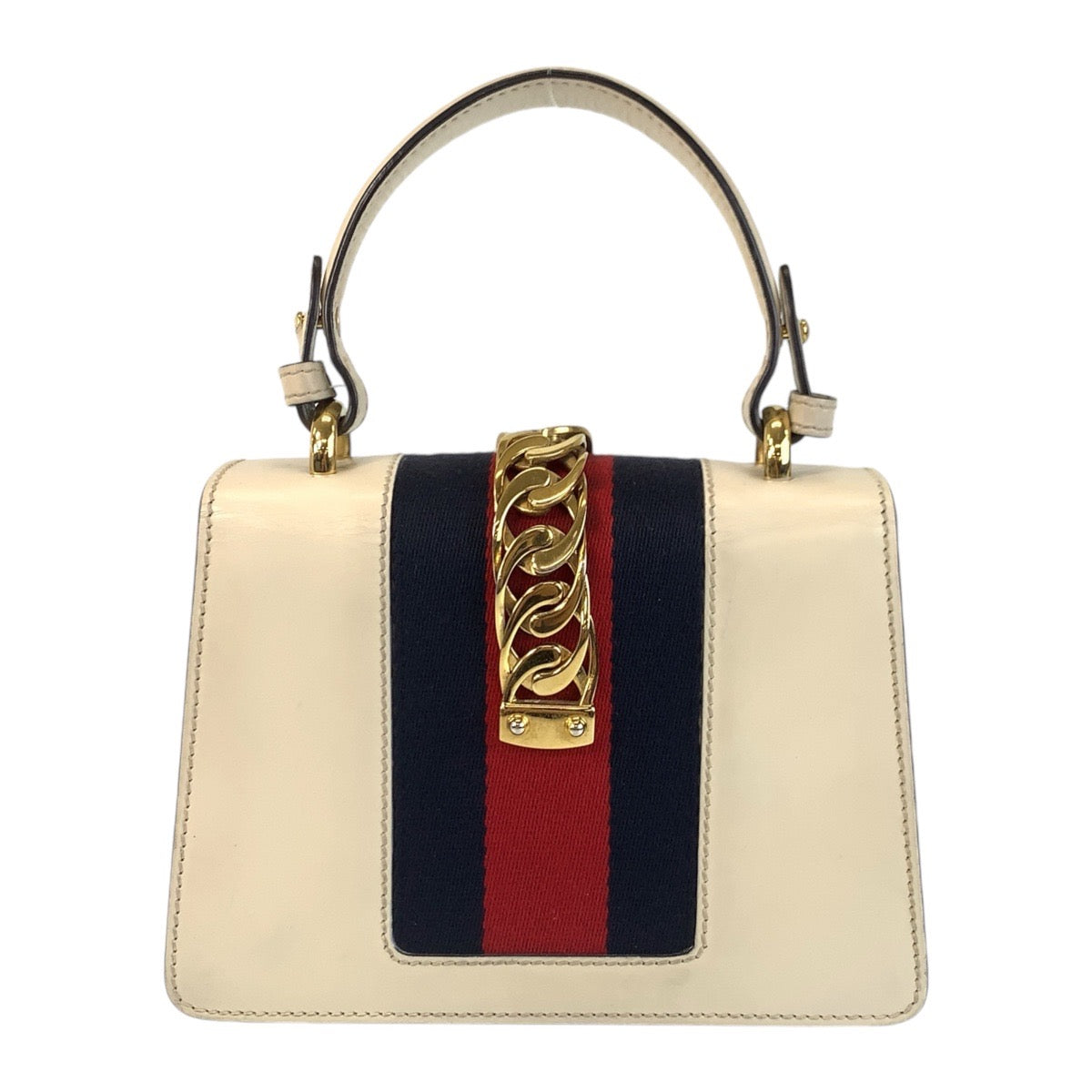 14716
GUCCI グッチ シェリーライン シルヴィ アイボリー マルチカラー ゴールド金具 レザー 470270 ハンドバッグ  レディース