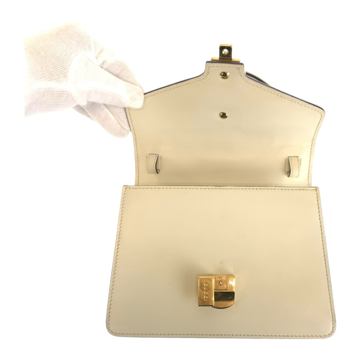 14716
GUCCI グッチ シェリーライン シルヴィ アイボリー マルチカラー ゴールド金具 レザー 470270 ハンドバッグ  レディース