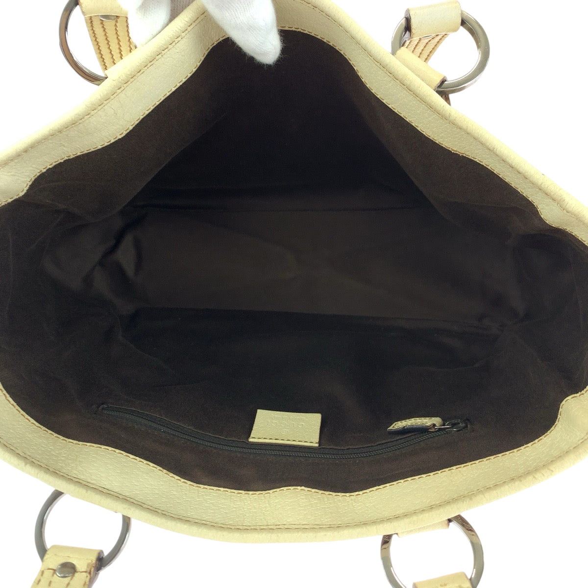 14717
GUCCI グッチ ブラウン ベージュ シルバー金具 GGキャンバス 113019 トートバッグ ショルダーバッグ  レディース