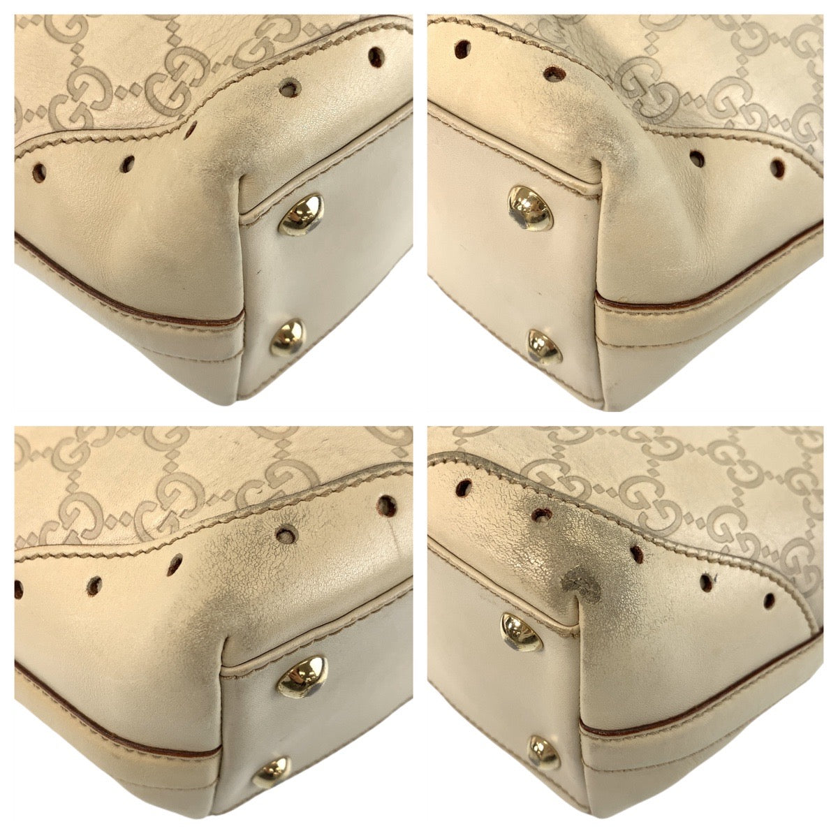 14718
GUCCI グッチ グッチシマ ホワイト ゴールド金具 レザー 145994 トートバッグ ショルダーバッグ  レディース