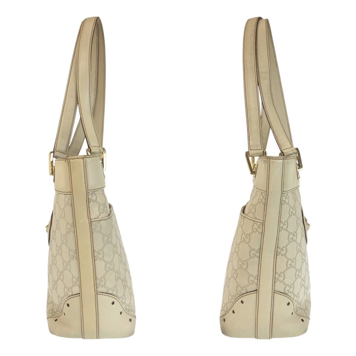 14718
GUCCI グッチ グッチシマ ホワイト ゴールド金具 レザー 145994 トートバッグ ショルダーバッグ  レディース