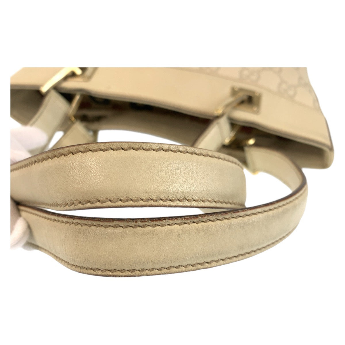14718
GUCCI グッチ グッチシマ ホワイト ゴールド金具 レザー 145994 トートバッグ ショルダーバッグ  レディース