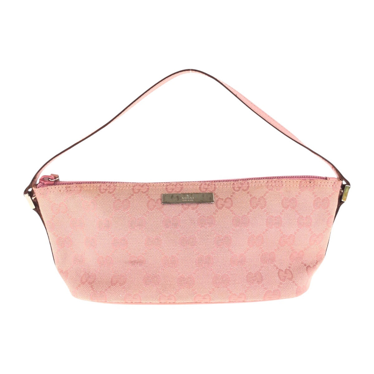 14719
GUCCI グッチ ピンク シルバー金具 GGキャンバス 039 1103 ハンドバッグ アクセサリーポーチ  レディース