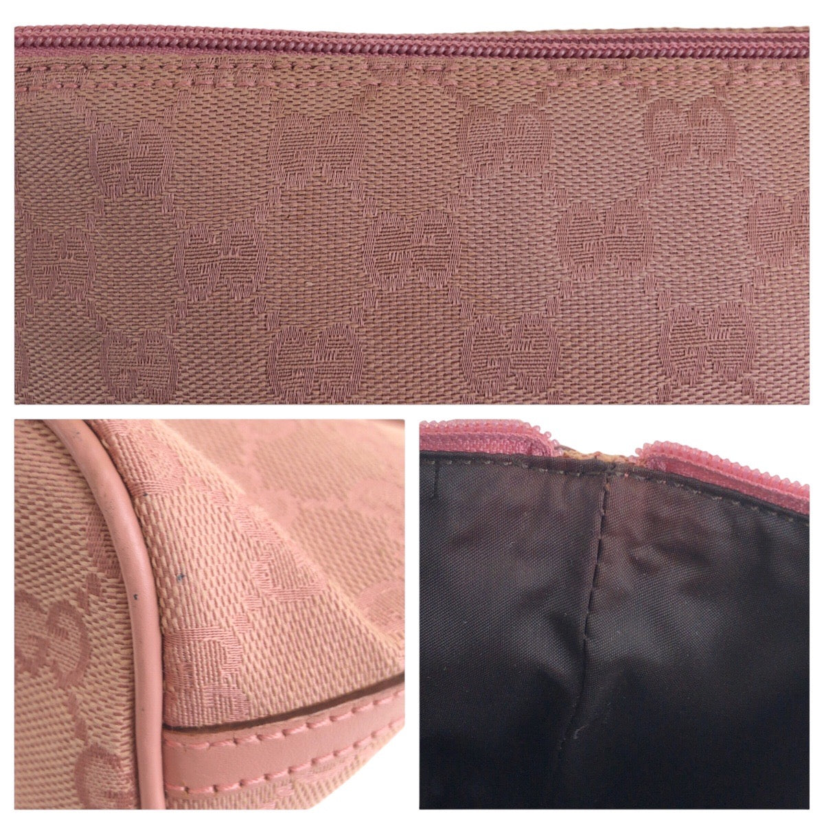 14719
GUCCI グッチ ピンク シルバー金具 GGキャンバス 039 1103 ハンドバッグ アクセサリーポーチ  レディース