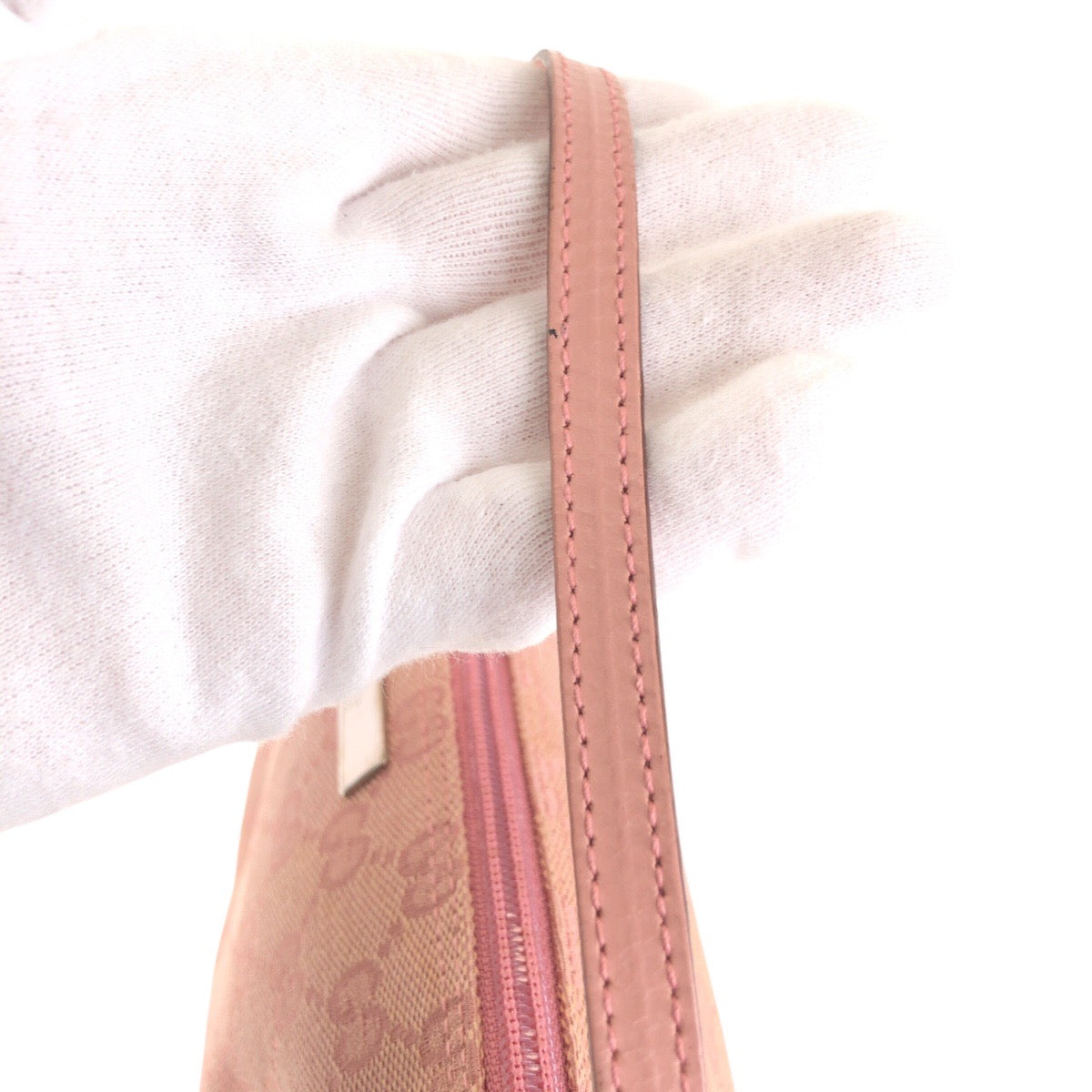14719
GUCCI グッチ ピンク シルバー金具 GGキャンバス 039 1103 ハンドバッグ アクセサリーポーチ  レディース