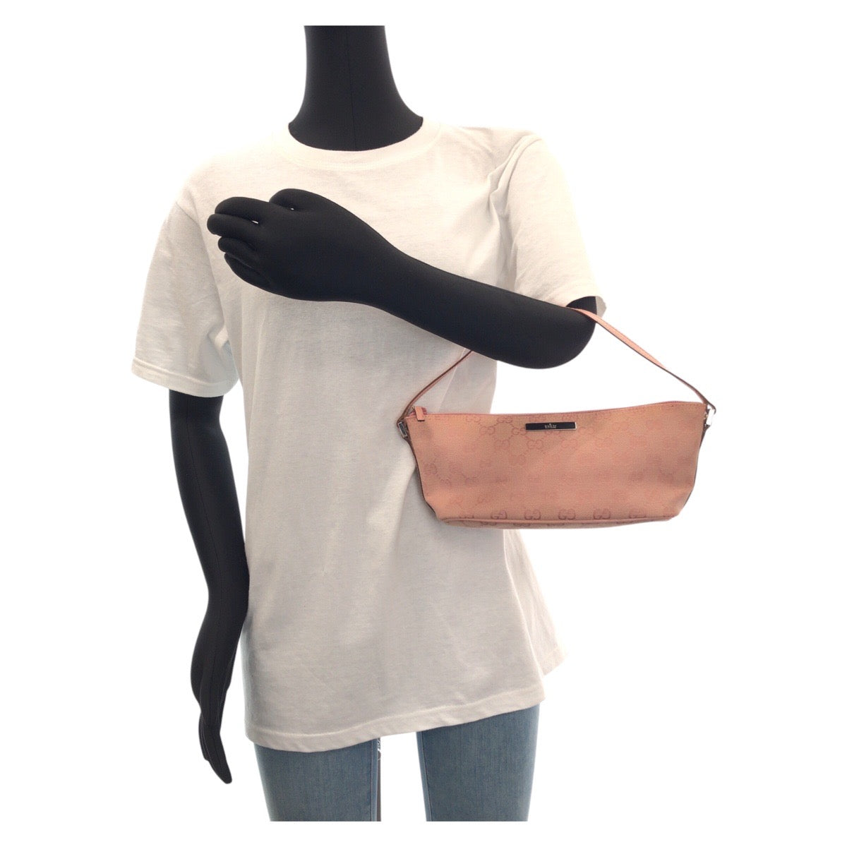14719
GUCCI グッチ ピンク シルバー金具 GGキャンバス 039 1103 ハンドバッグ アクセサリーポーチ  レディース