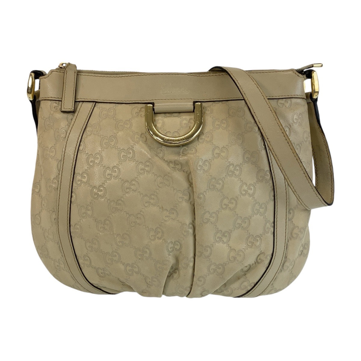 14722
GUCCI グッチ アビー グッチシマ アイボリー ホワイト ゴールド金具 レザー 203257 斜め掛け ショルダーバッグ メッセンジャーバッグ  レディース